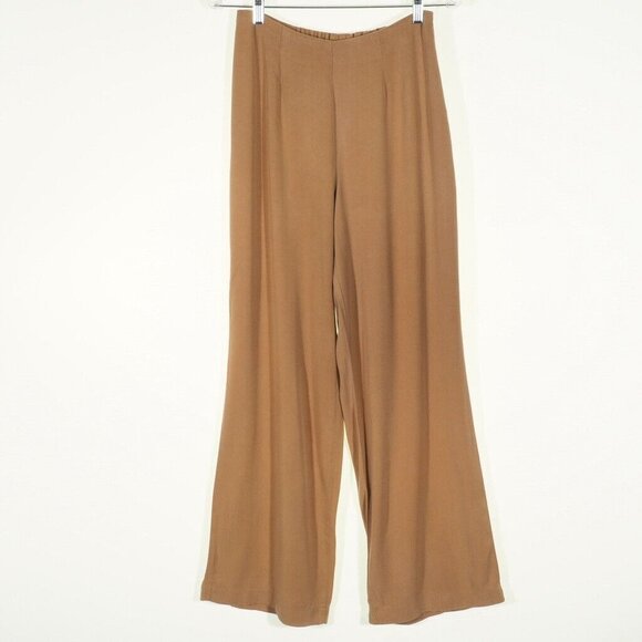 Monterey Bay Womens Pants Size 8 Wide Leg Chamise Feel Beige Side Zip - Picture 1 of 9